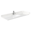 Miranda 54 Inch Single Bathroom Vanity In White, Carrara Cultured Marble Countertop, Undermount Square Sink, Brushed Gold Trim