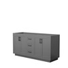 Miranda 66 Inch Double Bathroom Vanity In Dark Gray, No Countertop, No Sink, Matte Black Trim