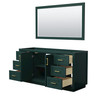 Miranda 66 Inch Single Bathroom Vanity In Green, No Countertop, No Sink, Brushed Gold Trim, 58 Inch Mirror