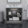 Strada 36 Inch Single Bathroom Vanity In Dark Gray, No Countertop, No Sink, Matte Black Trim