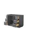 Strada 48 Inch Single Bathroom Vanity In Dark Gray, No Countertop, No Sink, Matte Black Trim