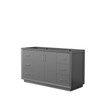 Strada 60 Inch Single Bathroom Vanity In Dark Gray, No Countertop, No Sink, Brushed Nickel Trim