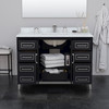 Marlena 48 Inch Single Bathroom Vanity In Black, No Countertop, No Sink, Brushed Nickel Trim