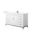 Marlena 60 Inch Single Bathroom Vanity In White, Carrara Cultured Marble Countertop, Undermount Square Sink, Brushed Nickel Trim