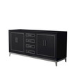 Marlena 72 Inch Double Bathroom Vanity In Black, No Countertop, No Sink, Brushed Nickel Trim