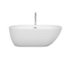 Melissa 60 Inch Freestanding Bathtub In White With Floor Mounted Faucet, Drain And Overflow Trim In Polished Chrome