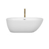 Melissa 60 Inch Freestanding Bathtub In White With Polished Chrome Trim And Floor Mounted Faucet In Brushed Gold