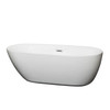 Melissa 65 Inch Freestanding Bathtub In White With Polished Chrome Drain And Overflow Trim