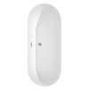 Melissa 71 Inch Freestanding Bathtub In White With Brushed Nickel Drain And Overflow Trim