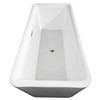 Emily 69 Inch Freestanding Bathtub In White With Polished Chrome Drain And Overflow Trim