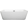 Emily 69 Inch Freestanding Bathtub In White With Matte Black Drain And Overflow Trim