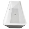 Emily 69 Inch Freestanding Bathtub In White With Polished Chrome Trim And Floor Mounted Faucet In Brushed Gold