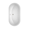 Soho 60 Inch Freestanding Bathtub In White With Floor Mounted Faucet, Drain And Overflow Trim In Brushed Nickel