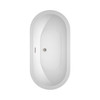 Soho 60 Inch Freestanding Bathtub In White With Brushed Nickel Drain And Overflow Trim