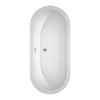 Soho 68 Inch Freestanding Bathtub In White With Floor Mounted Faucet, Drain And Overflow Trim In Polished Chrome