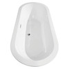 Soho 68 Inch Freestanding Bathtub In White With Polished Chrome Trim And Floor Mounted Faucet In Matte Black