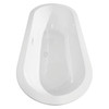 Soho 68 Inch Freestanding Bathtub In White With Shiny White Trim And Floor Mounted Faucet In Matte Black