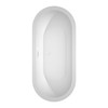 Soho 68 Inch Freestanding Bathtub In White With Shiny White Trim And Floor Mounted Faucet In Matte Black