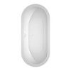 Soho 68 Inch Freestanding Bathtub In White With Shiny White Drain And Overflow Trim