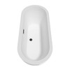 Soho 72 Inch Freestanding Bathtub In White With Floor Mounted Faucet, Drain And Overflow Trim In Matte Black