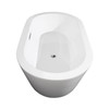 Mermaid 60 Inch Freestanding Bathtub In White With Polished Chrome Trim And Floor Mounted Faucet In Matte Black