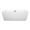 Laura 59 Inch Freestanding Bathtub In White With Matte Black Drain And Overflow Trim