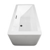 Laura 59 Inch Freestanding Bathtub In White With Matte Black Drain And Overflow Trim