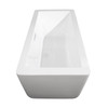 Laura 59 Inch Freestanding Bathtub In White With Shiny White Drain And Overflow Trim