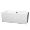 Melody 60 Inch Freestanding Bathtub In White With Brushed Nickel Drain And Overflow Trim