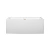 Melody 60 Inch Freestanding Bathtub In White With Brushed Nickel Drain And Overflow Trim