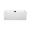 Melody 60 Inch Freestanding Bathtub In White With Matte Black Drain And Overflow Trim