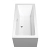 Melody 60 Inch Freestanding Bathtub In White With Polished Chrome Trim And Floor Mounted Faucet In Matte Black