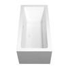Melody 60 Inch Freestanding Bathtub In White With Shiny White Trim And Floor Mounted Faucet In Matte Black