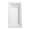 Melody 60 Inch Freestanding Bathtub In White With Shiny White Trim And Floor Mounted Faucet In Matte Black