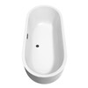 Juliette 71 Inch Freestanding Bathtub In White With Floor Mounted Faucet, Drain And Overflow Trim In Matte Black