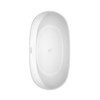 Rebecca 60 Inch Freestanding Bathtub In White With Shiny White Drain And Overflow Trim