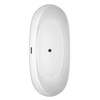 Rebecca 70 Inch Freestanding Bathtub In White With Matte Black Drain And Overflow Trim