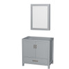 Sheffield 36 Inch Single Bathroom Vanity In Gray, No Countertop, No Sink, And Medicine Cabinet
