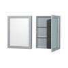 Sheffield 60 Inch Double Bathroom Vanity In Gray, White Cultured Marble Countertop, Undermount Square Sinks, Medicine Cabinets