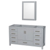 Sheffield 60 Inch Single Bathroom Vanity In Gray, No Countertop, No Sink, And Medicine Cabinet