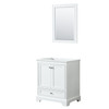 Deborah 30 Inch Single Bathroom Vanity In White, No Countertop, No Sink, And 24 Inch Mirror