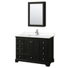 Deborah 48 Inch Single Bathroom Vanity In Dark Espresso, Carrara Cultured Marble Countertop, Undermount Square Sink, Medicine Cabinet