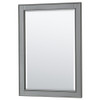 Deborah 60 Inch Double Bathroom Vanity In Dark Gray, No Countertop, No Sinks, Matte Black Trim, 24 Inch Mirrors