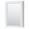Deborah 80 Inch Double Bathroom Vanity In White, White Carrara Marble Countertop, Undermount Square Sinks, Matte Black Trim, Medicine Cabinets