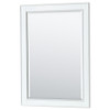 Deborah 80 Inch Double Bathroom Vanity In White, White Cultured Marble Countertop, Undermount Square Sinks, 24 Inch Mirrors