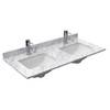 Avery 48 Inch Double Bathroom Vanity In Dark Blue, White Carrara Marble Countertop, Undermount Square Sinks, No Mirror