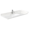 Avery 48 Inch Single Bathroom Vanity In White, Carrara Cultured Marble Countertop, Undermount Square Sink, 46 Inch Mirror