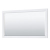 Avery 60 Inch Double Bathroom Vanity In White, White Carrara Marble Countertop, Undermount Oval Sinks, And 58 Inch Mirror