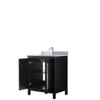 Daria 30 Inch Single Bathroom Vanity In Dark Espresso, White Carrara Marble Countertop, Undermount Square Sink, And No Mirror