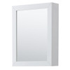 Daria 30 Inch Single Bathroom Vanity In White, No Countertop, No Sink, Medicine Cabinet, Brushed Gold Trim